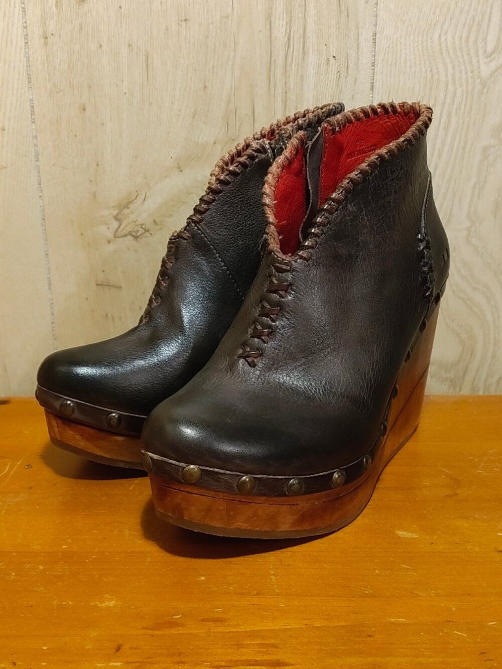 NWOB Bed Stu Marina Leather Ankle Booties Dark Chocolate Brown 7.5